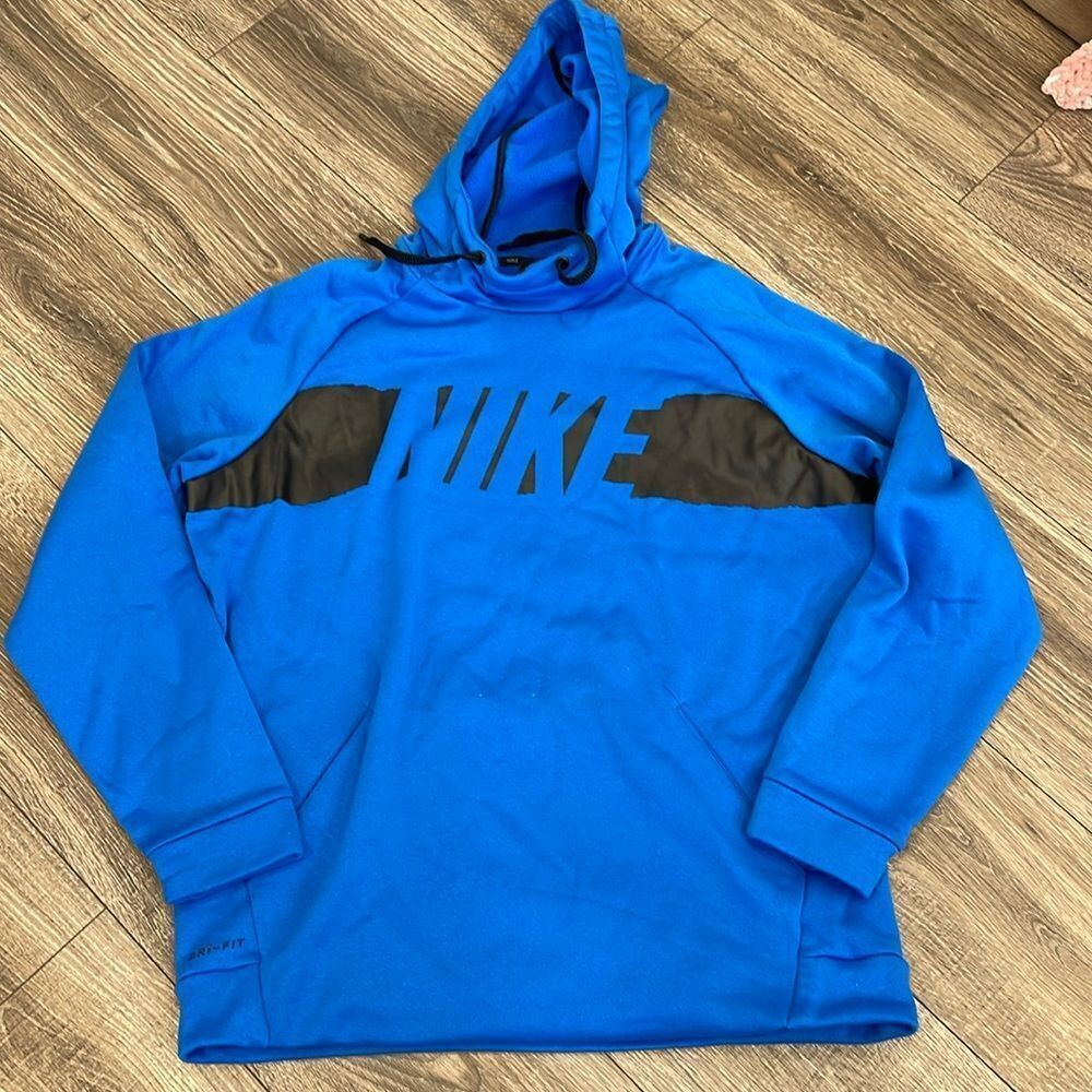NIKE Dri-Fit blue/black hooded sweatshirt size medium